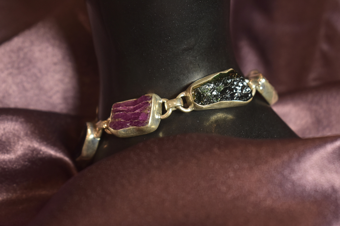 Natural stone Silver Bracelet