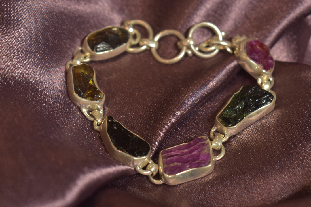 Natural stone Silver Bracelet