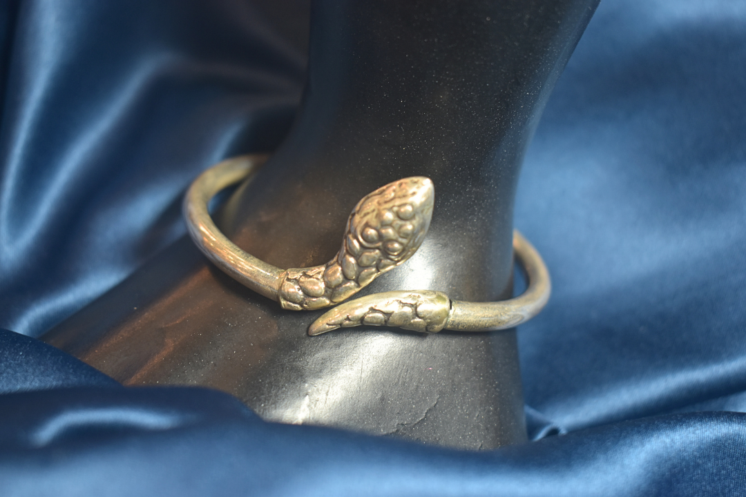 Silver Snake Motif Cuff