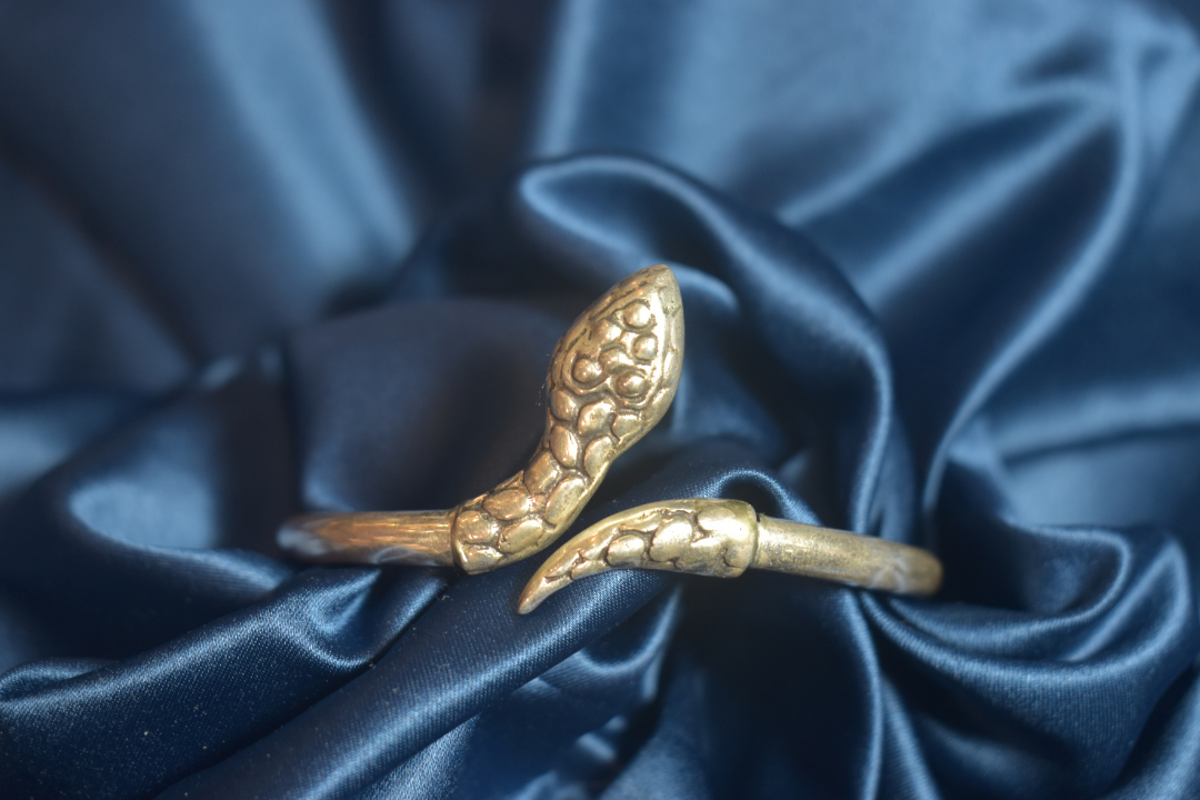Silver Snake Motif Cuff
