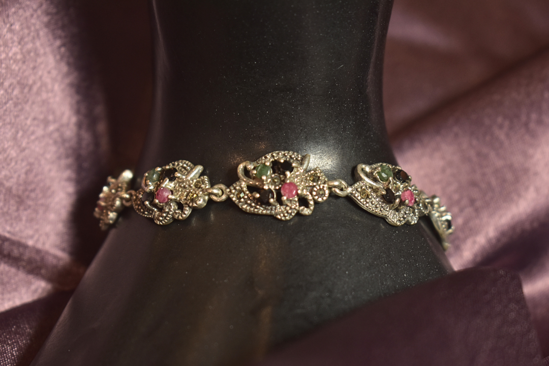 Floral Elegance Silver Bracelet
