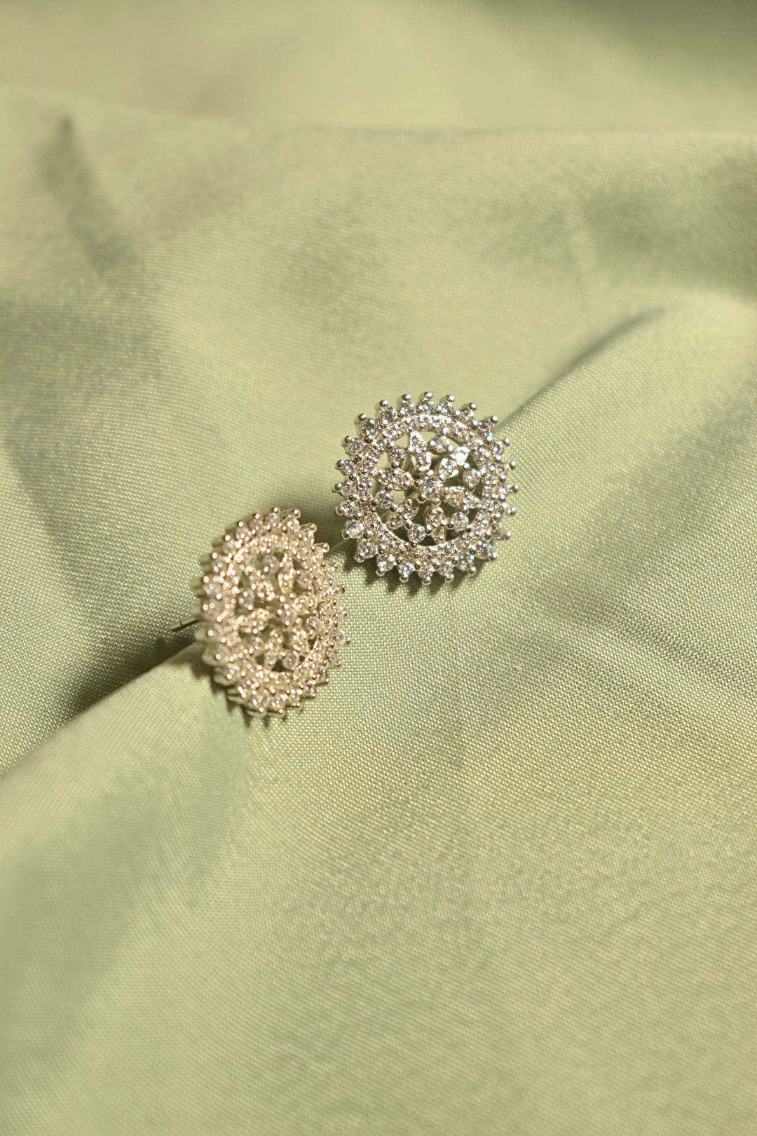 Radiant Floral Halo Stud Earrings
