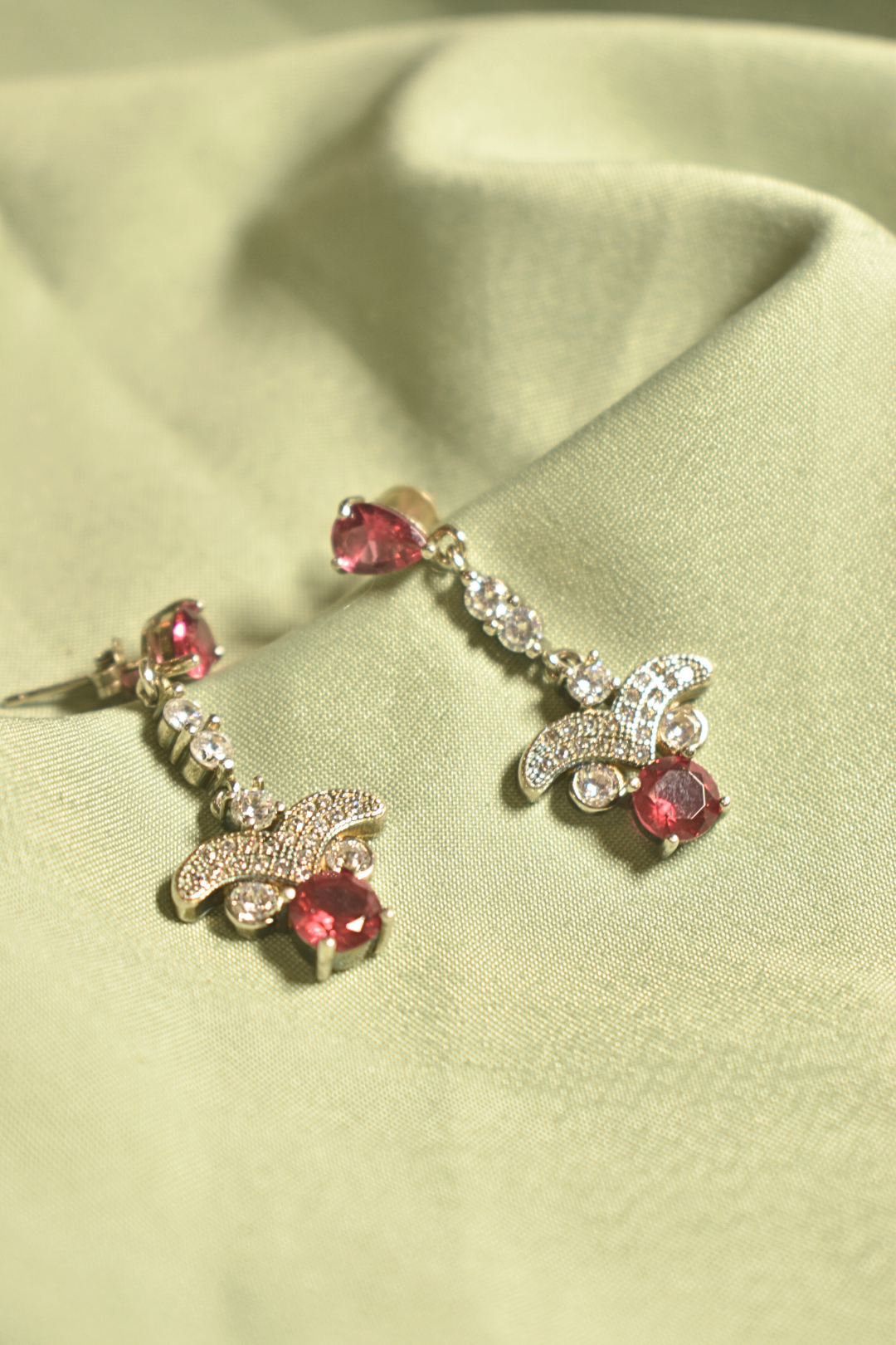 Chic Ruby Drop Earrings