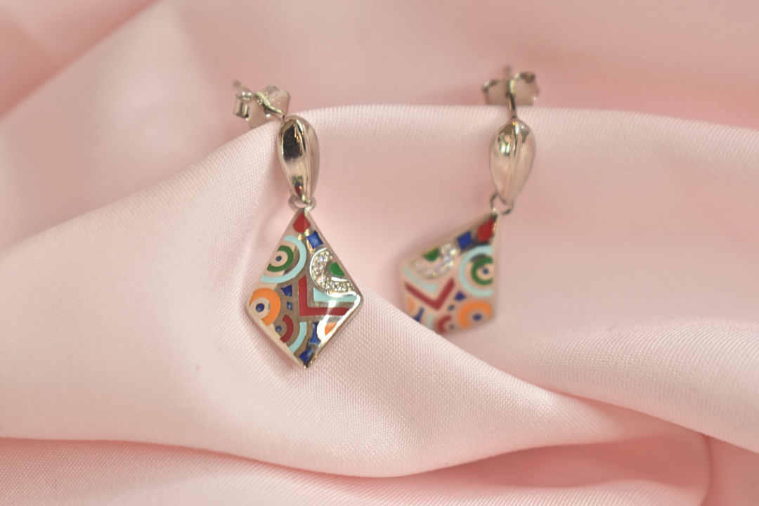 Artistic Abstract earrings and Pendant