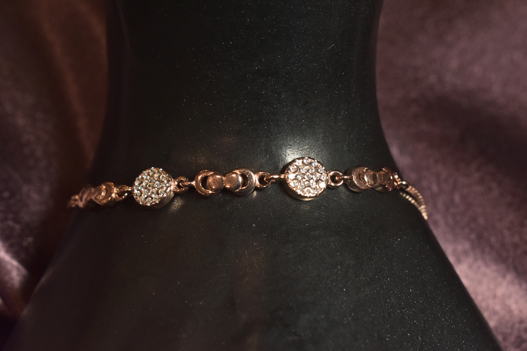Classic Round Charm Bracelet with Sparkling Crystal Accents