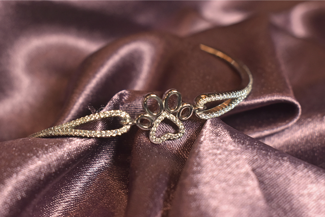 Paw Print Bracelet with Sparkling Crystal Details