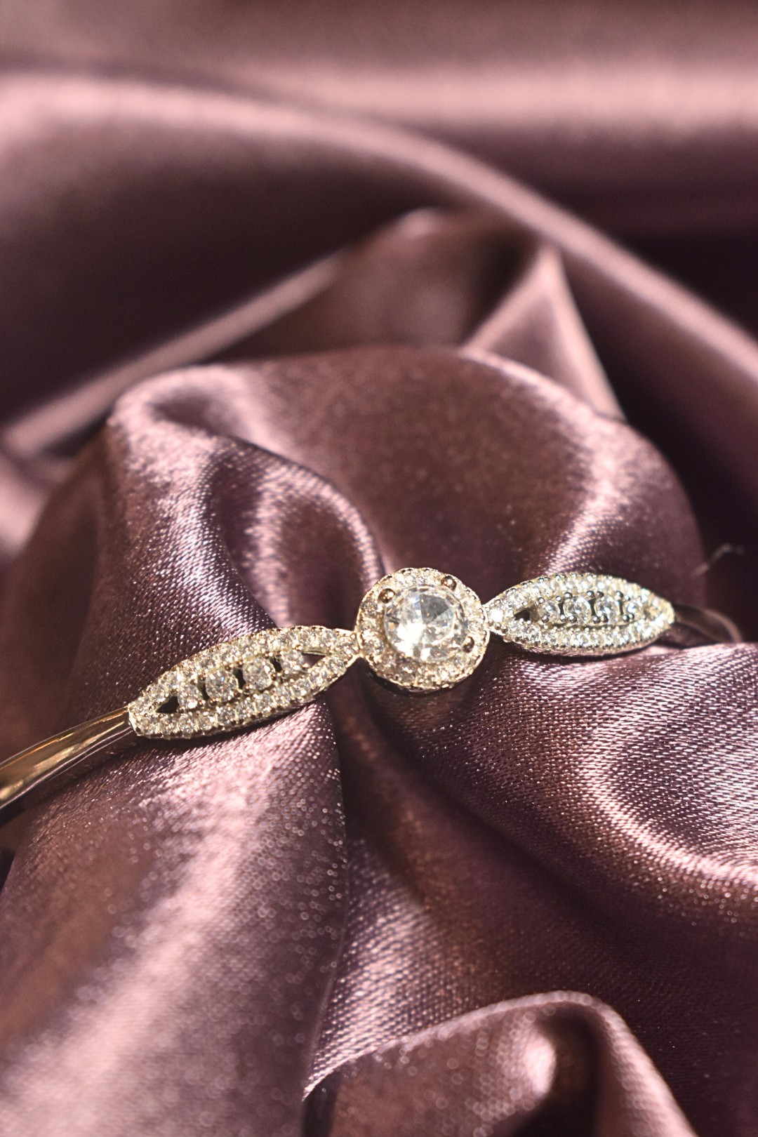 Timeless Halo Bangle with Sparkling Crystal Marquise Accents