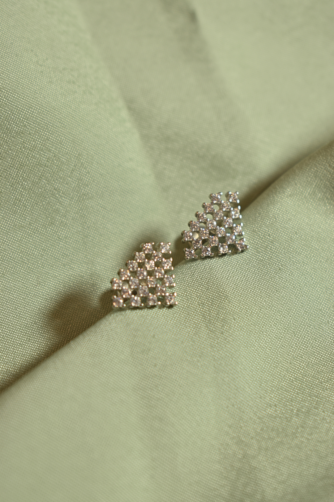 Elegant Stone-Studded Cluster Earrings