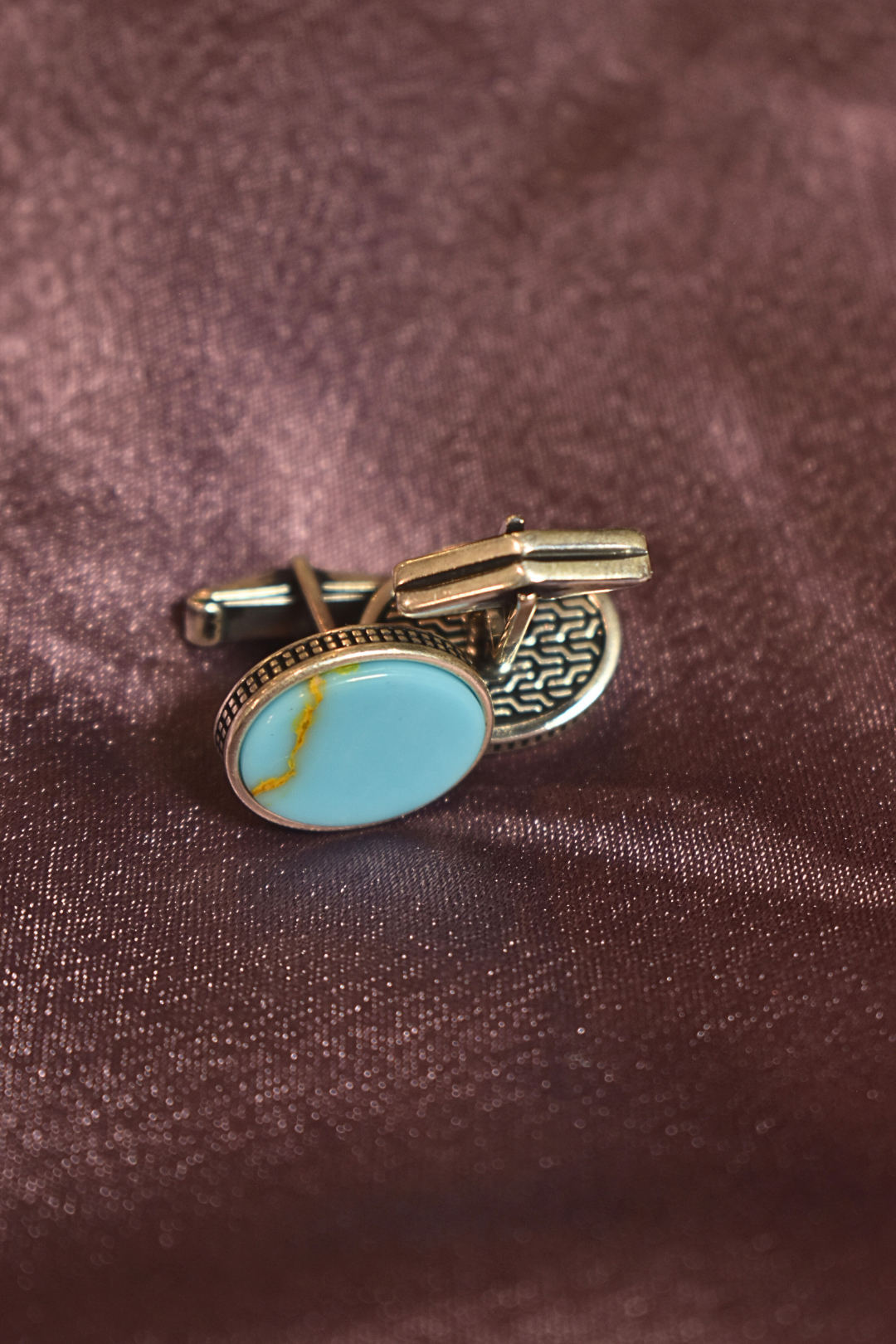 Turquoise Oval Stone Cufflinks