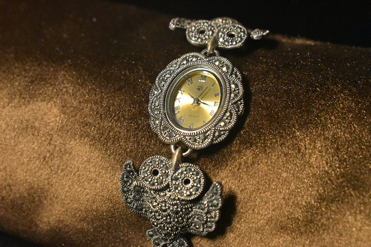 Ethereal Elegance The Vintage Owl Charm Watch