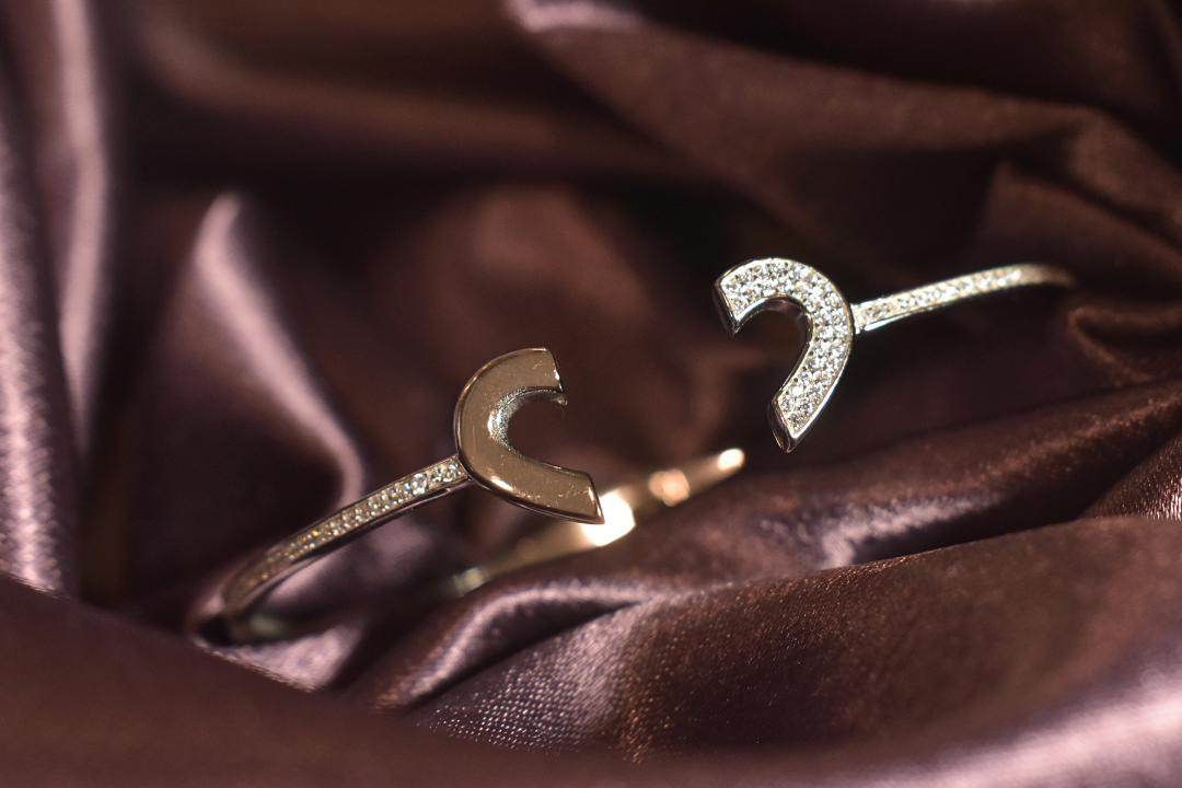 Open Heart Design Bracelet with Sparkling Crystal Accents