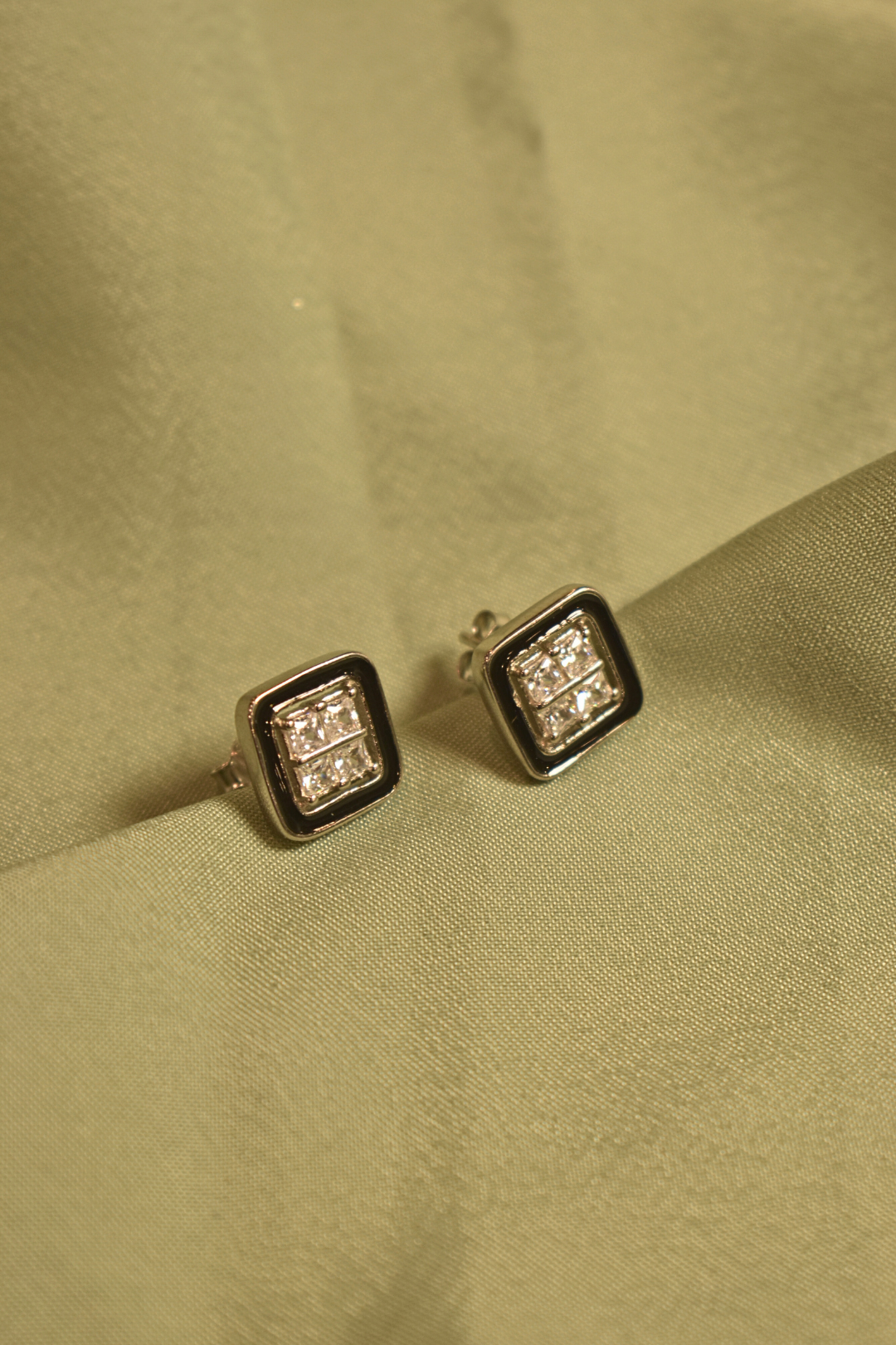 Square Crystal Elegance Stud Earrings