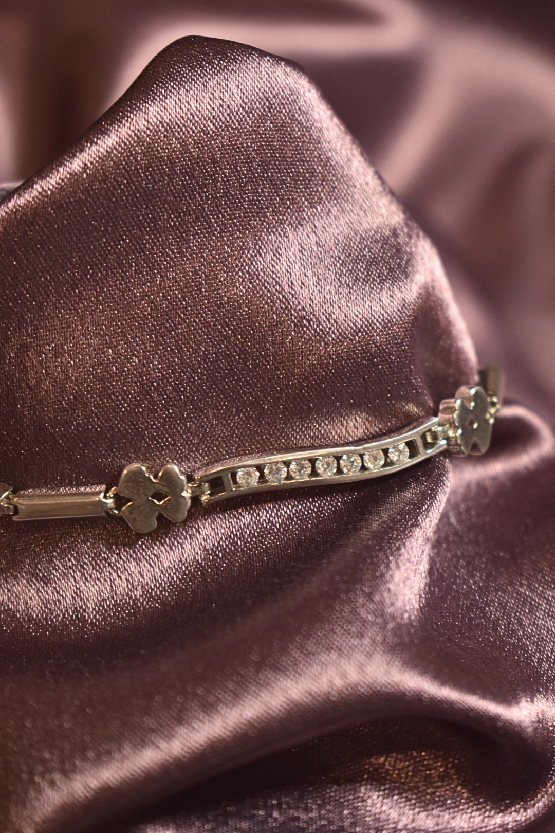 Flower Charm Bracelet with Dazzling Crystal Accents