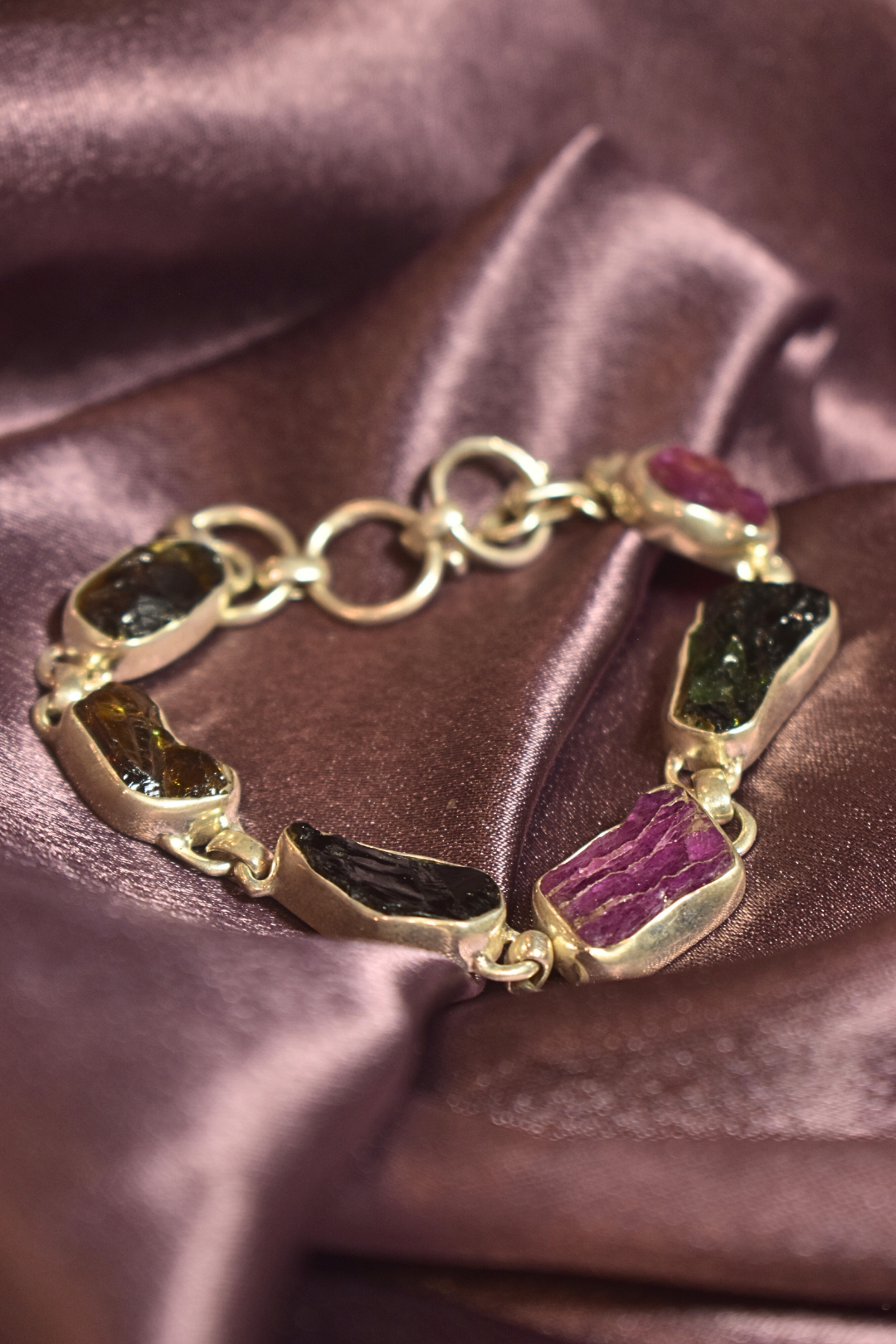 Natural stone Silver Bracelet