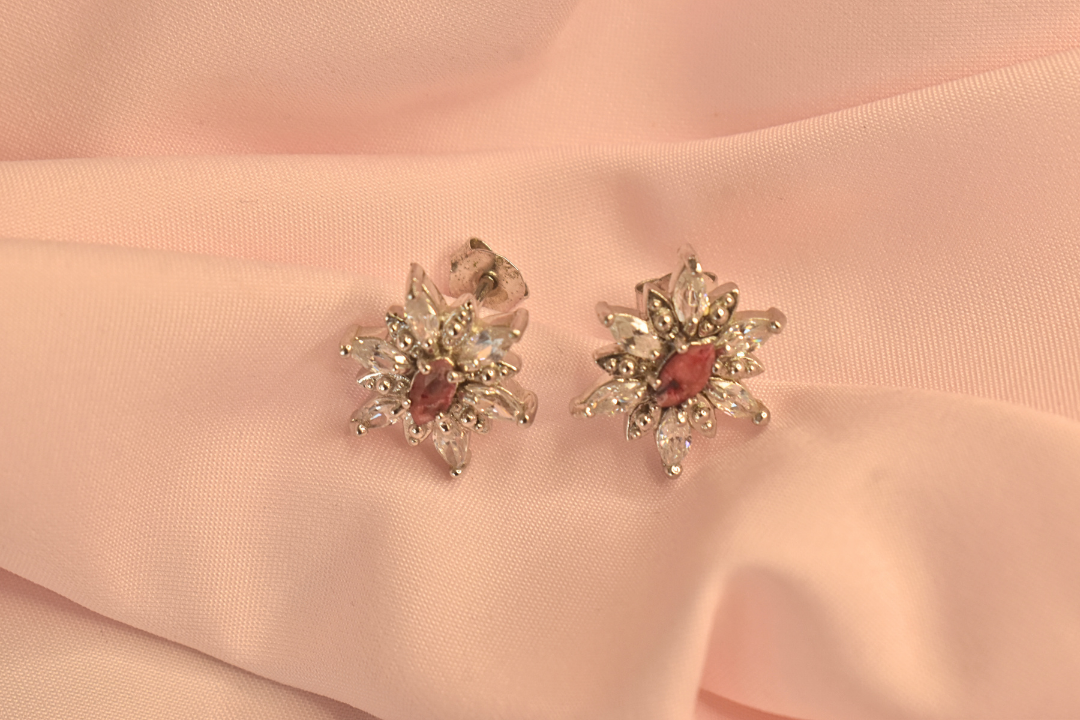 Flower-Inspired Earrings and Pendant Set