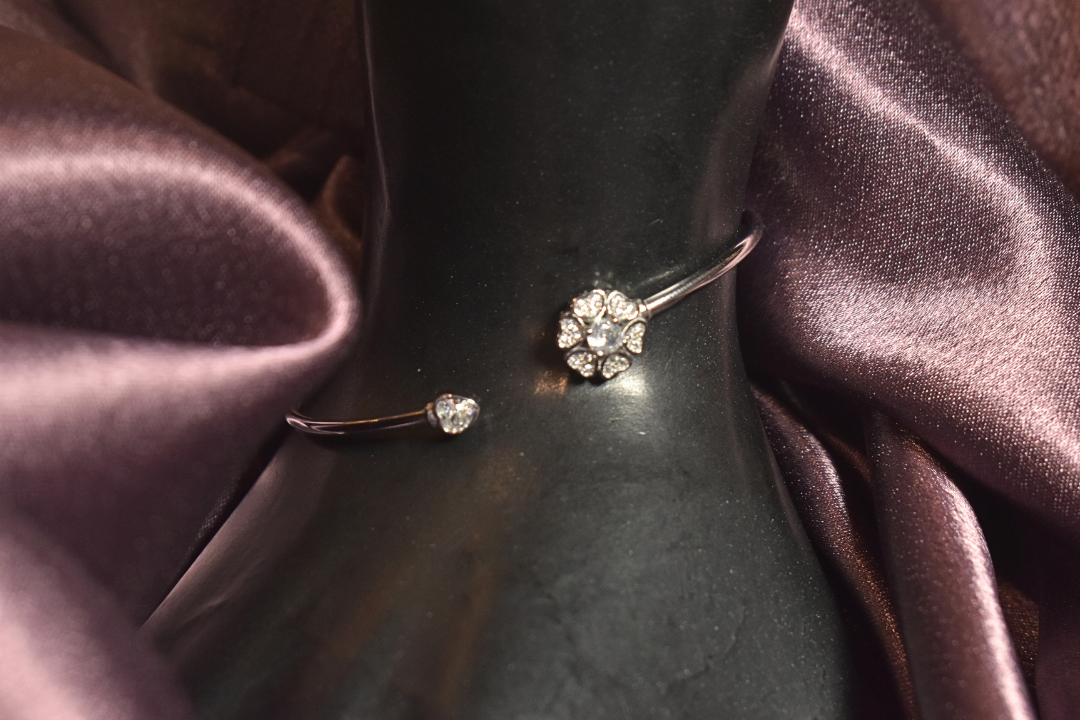 Elegant Blossom Bracelet with Sparkling Floral Accents