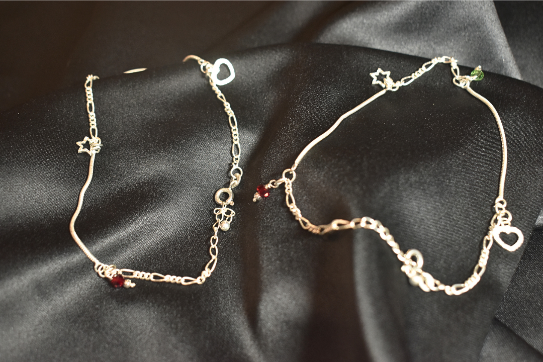 Heart and Star Charms Anklets