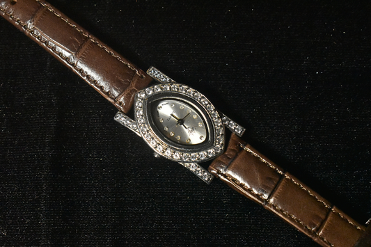 Timeless Sophistication Teardrop Diamond Bezel Watch