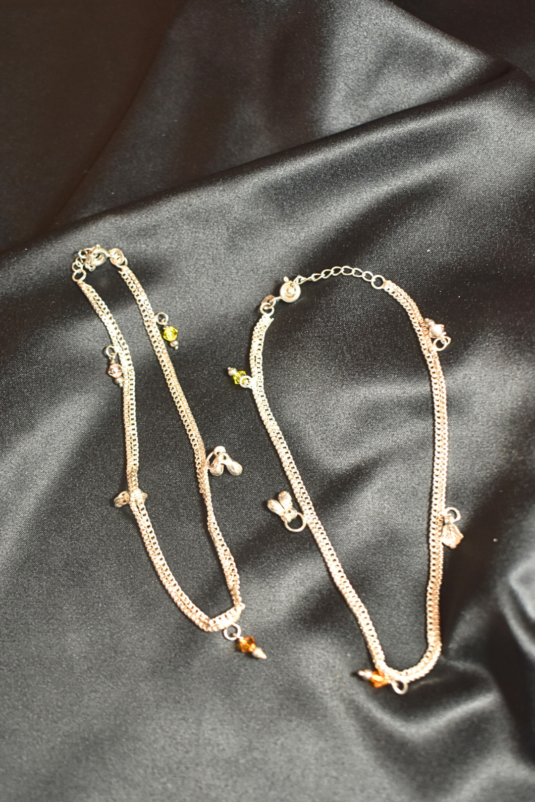 Elegant Dual-Layered with Charming Accents Anklets