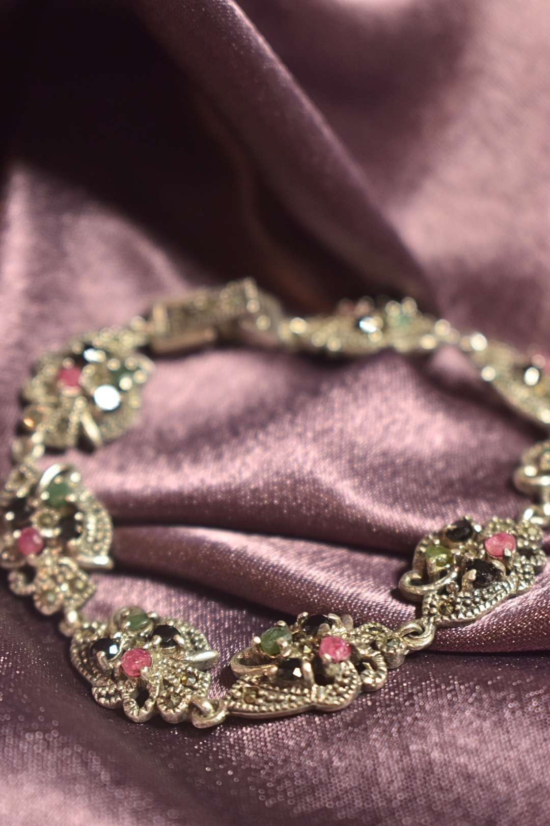 Floral Elegance Silver Bracelet