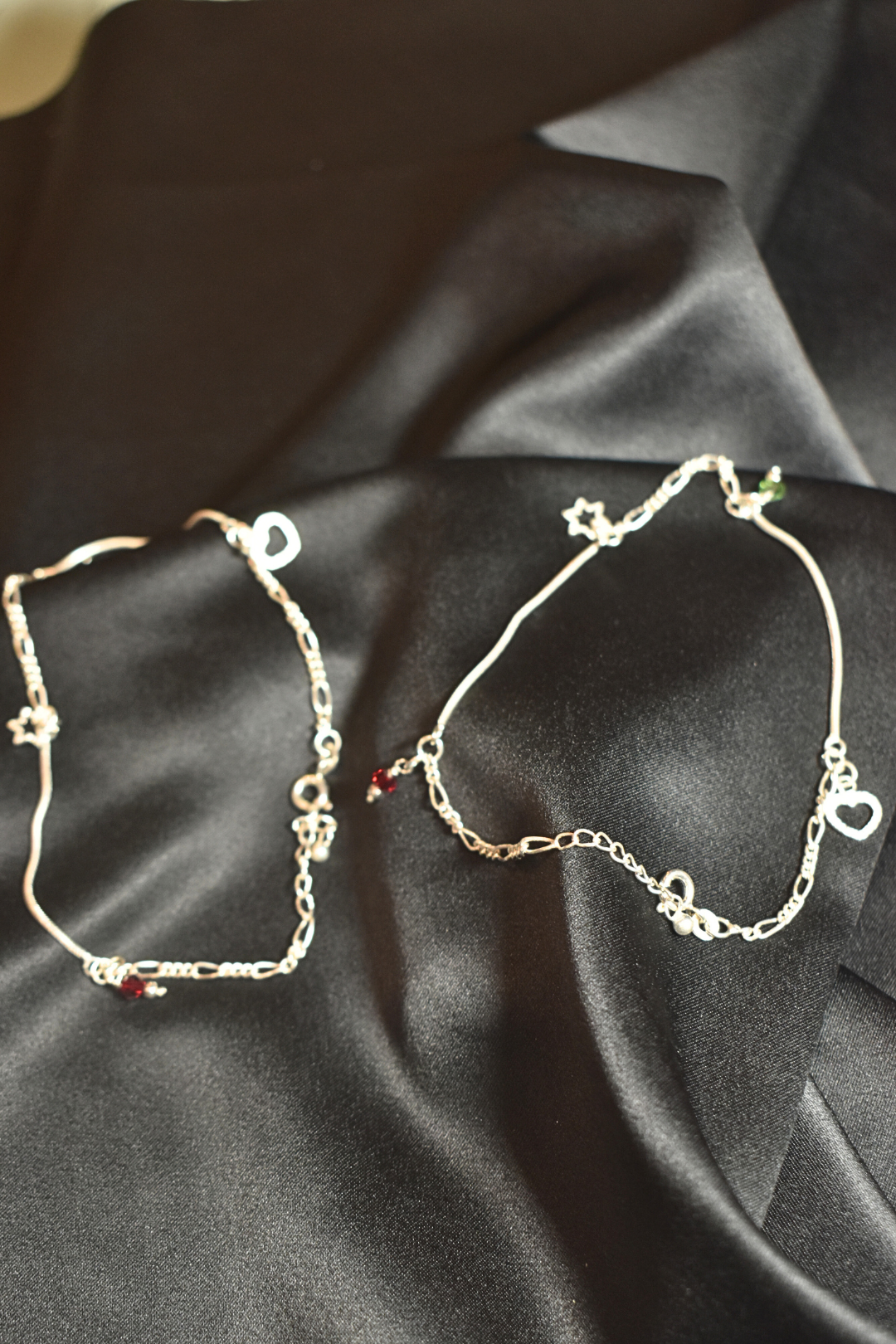 Heart and Star Charms Anklets