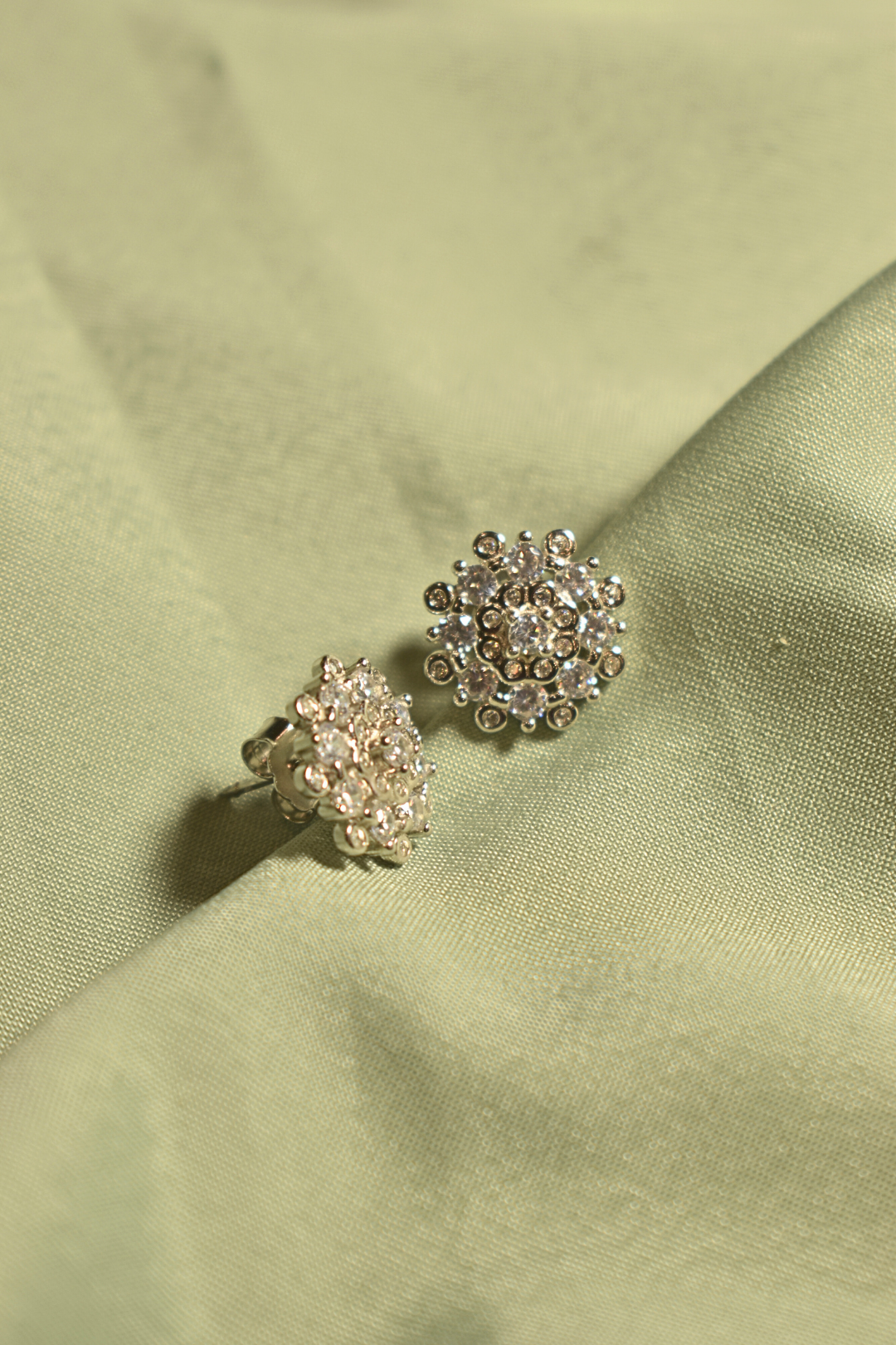 Radiant Floral Crystal Stud Earrings