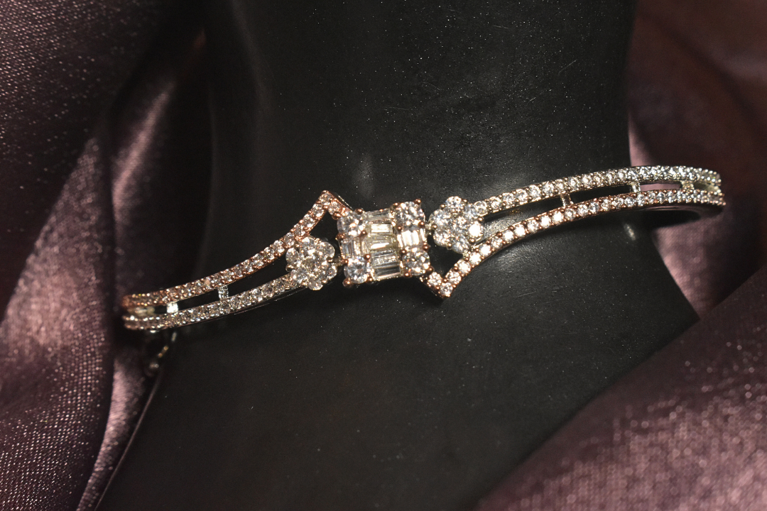 Elegant Twin Row Crystal Silver Bracelet