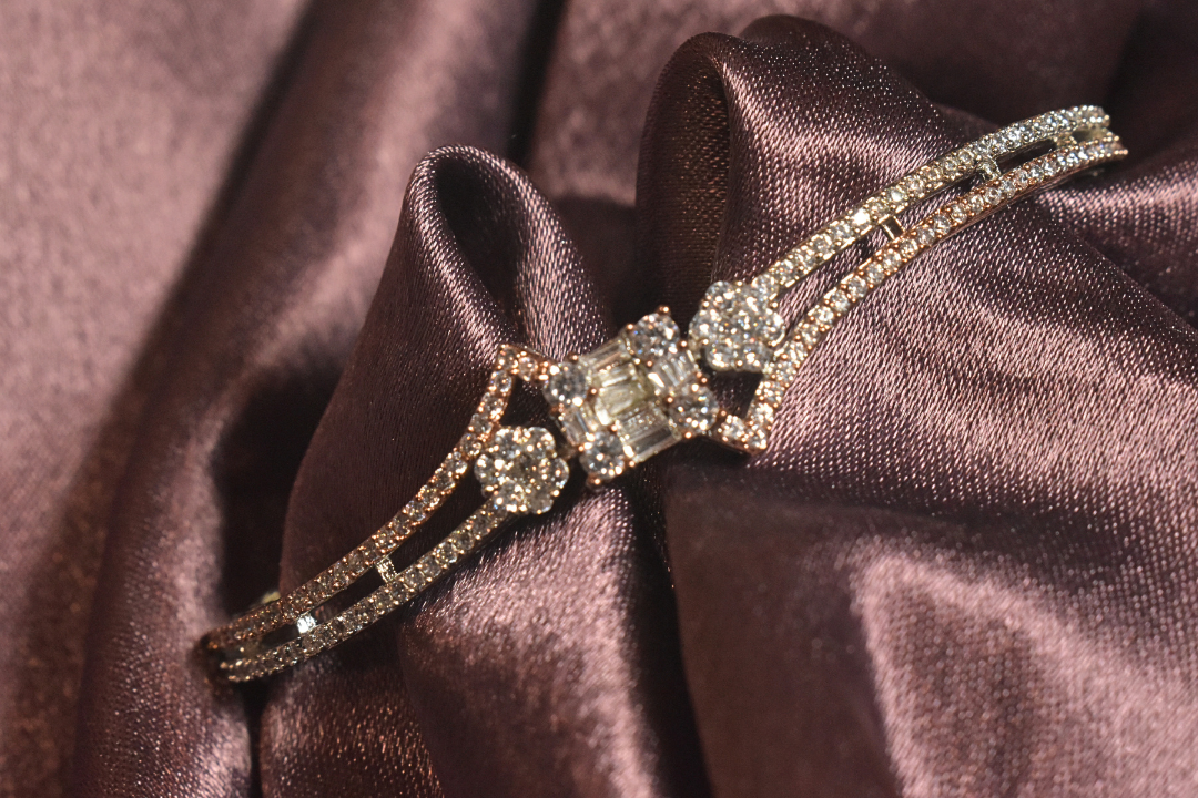 Elegant Twin Row Crystal Silver Bracelet