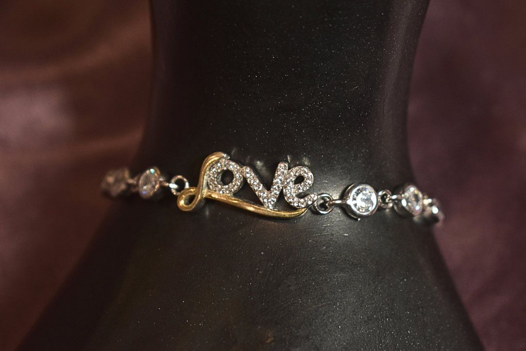 Elegant Love Bracelet with Crystal Accents