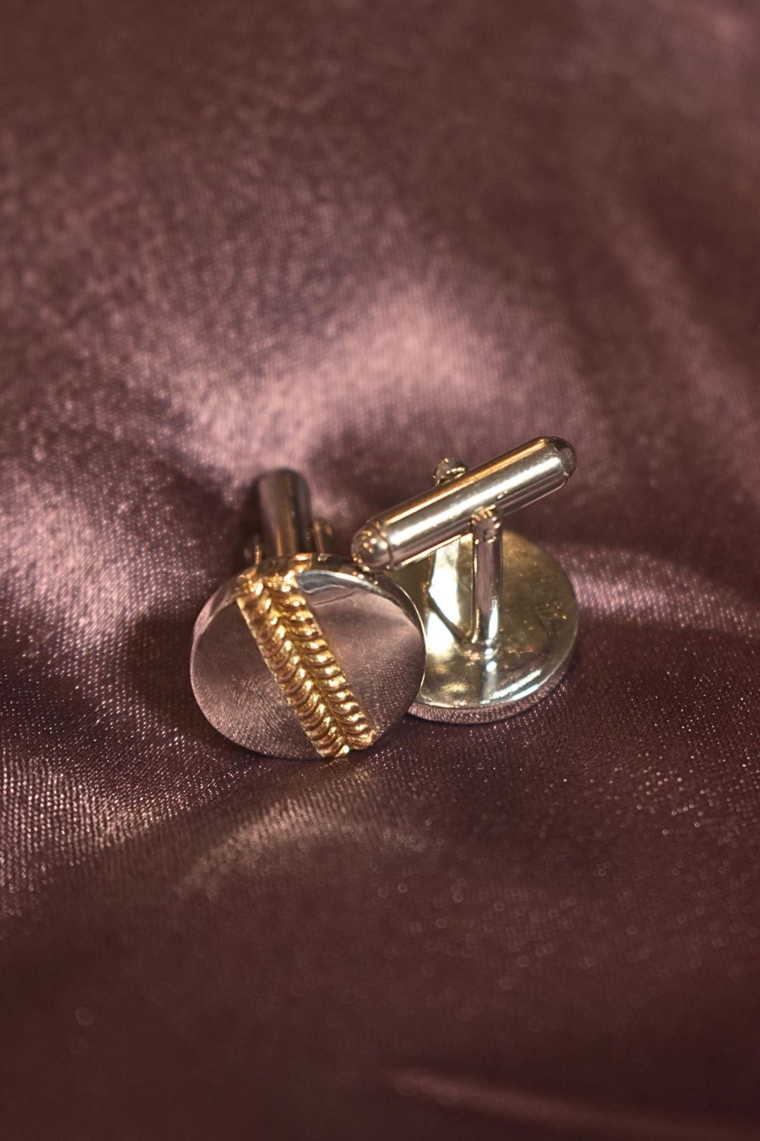 Gold Accent Silver Cufflinks Timeless Sophistication
