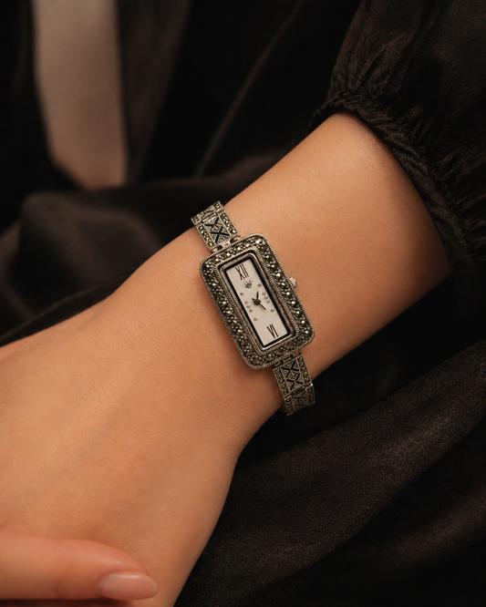Timeless Marcasite Link Watch