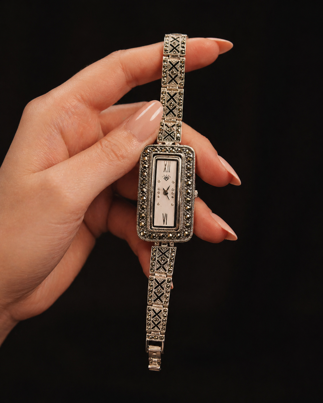 Timeless Marcasite Link Watch