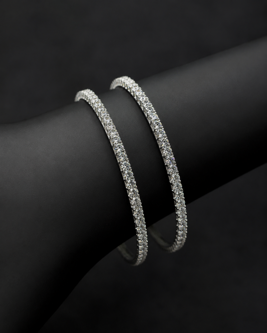 Single White Spark Bangle