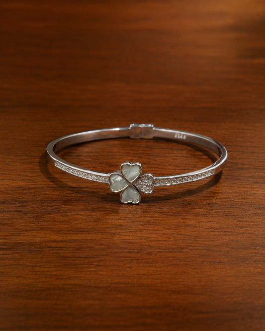 Clover Pearl CZ Charm