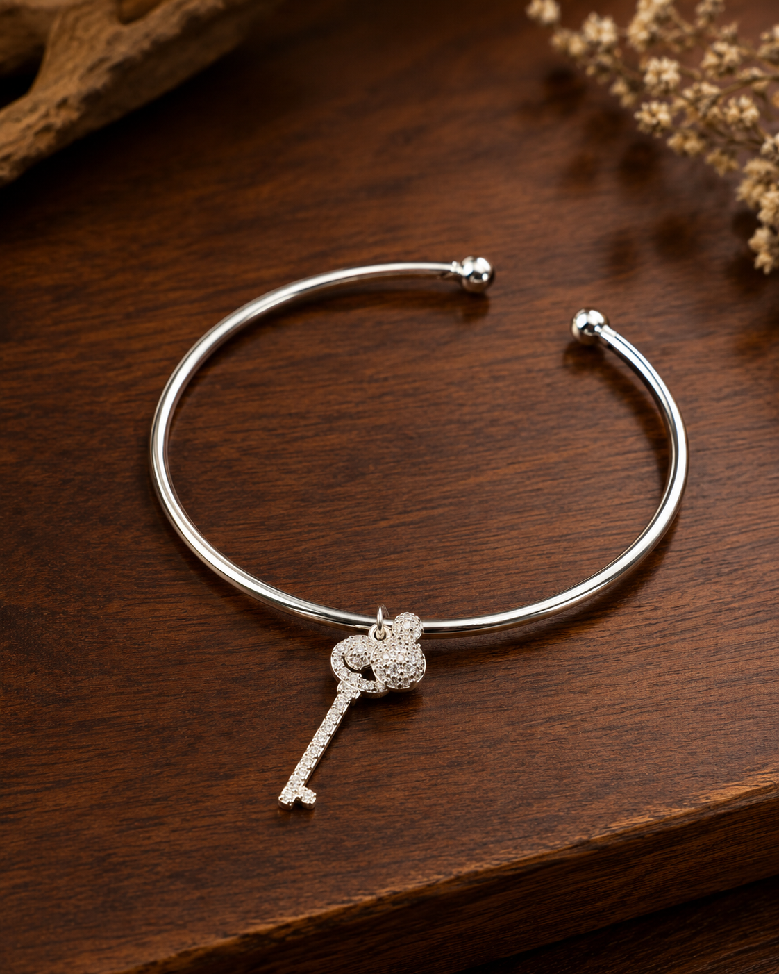 Tiny CZ Charm Bangle
