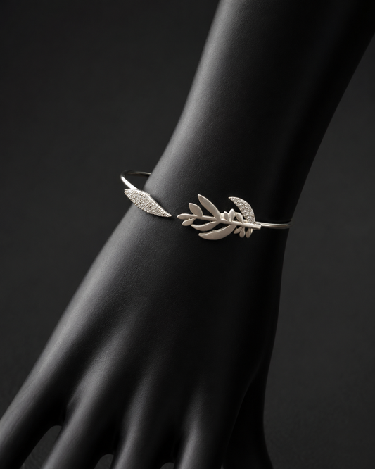 Silver Leaf CZ Kada