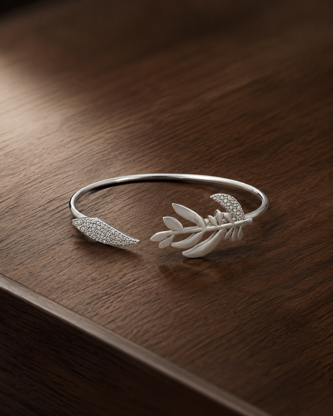 Silver Leaf CZ Kada
