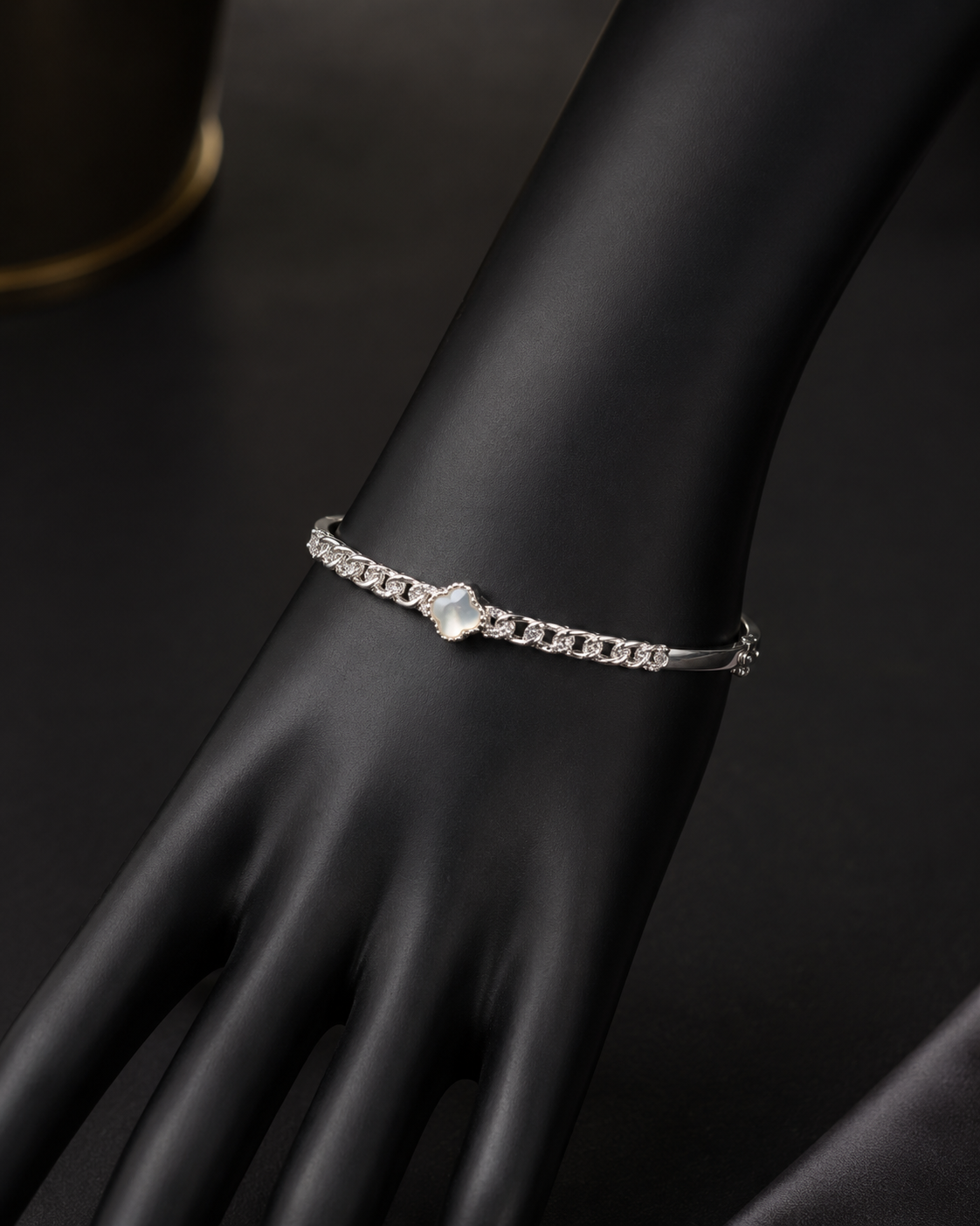 Hinged Cleef Silver Charm