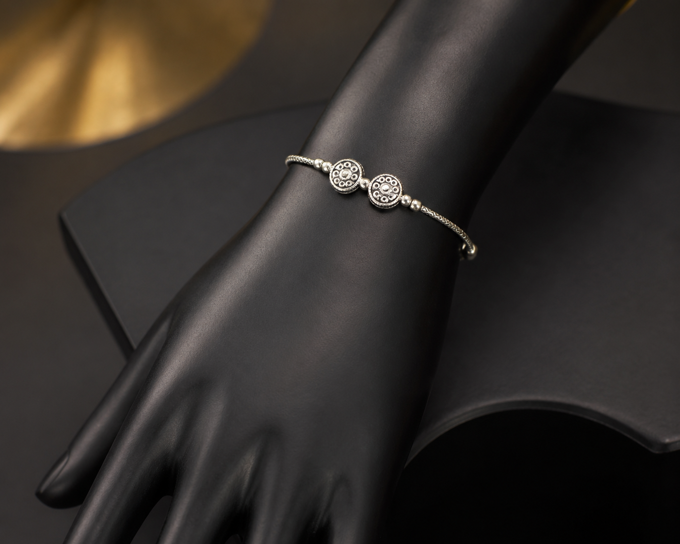 Ancient Wheel Silver Bracelet