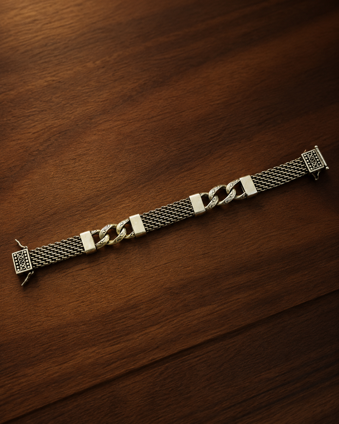 Statement Oxidised Victory Bracelet