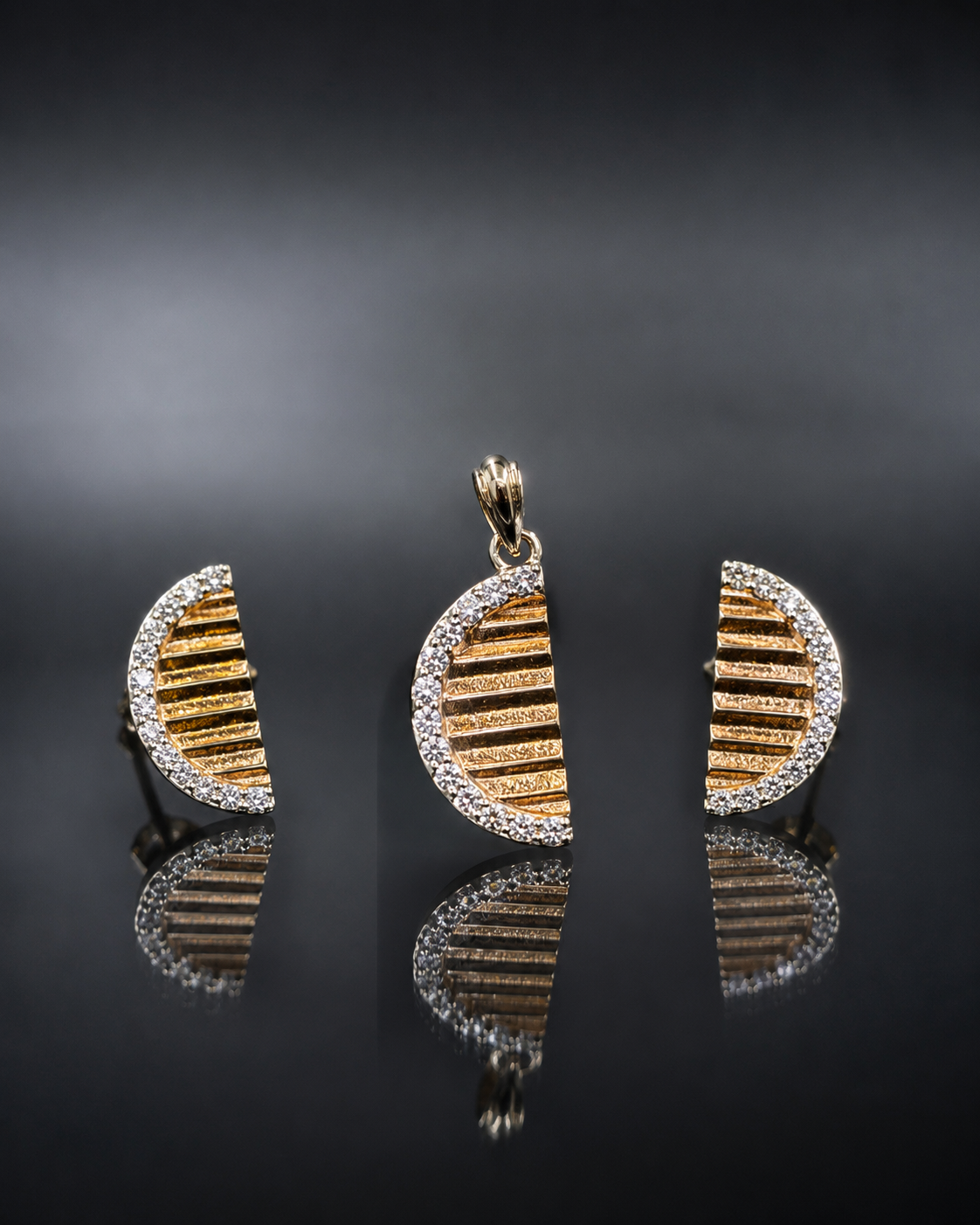 Rose Gold Half Moon Shape Set