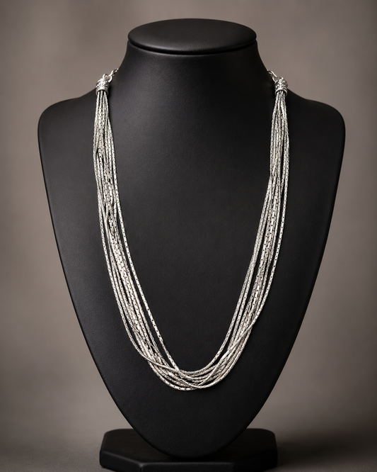 Ornate Antique Silver Short Necklace