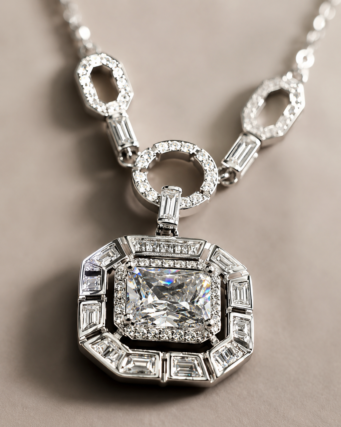 Modern CZ Square Cut Set