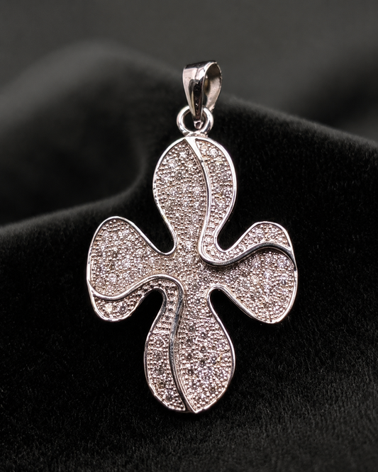 Sparkling CZ Flower Pendant