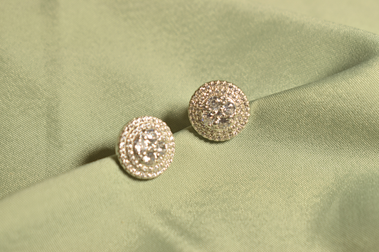 Dazzling Halo Stud Earrings