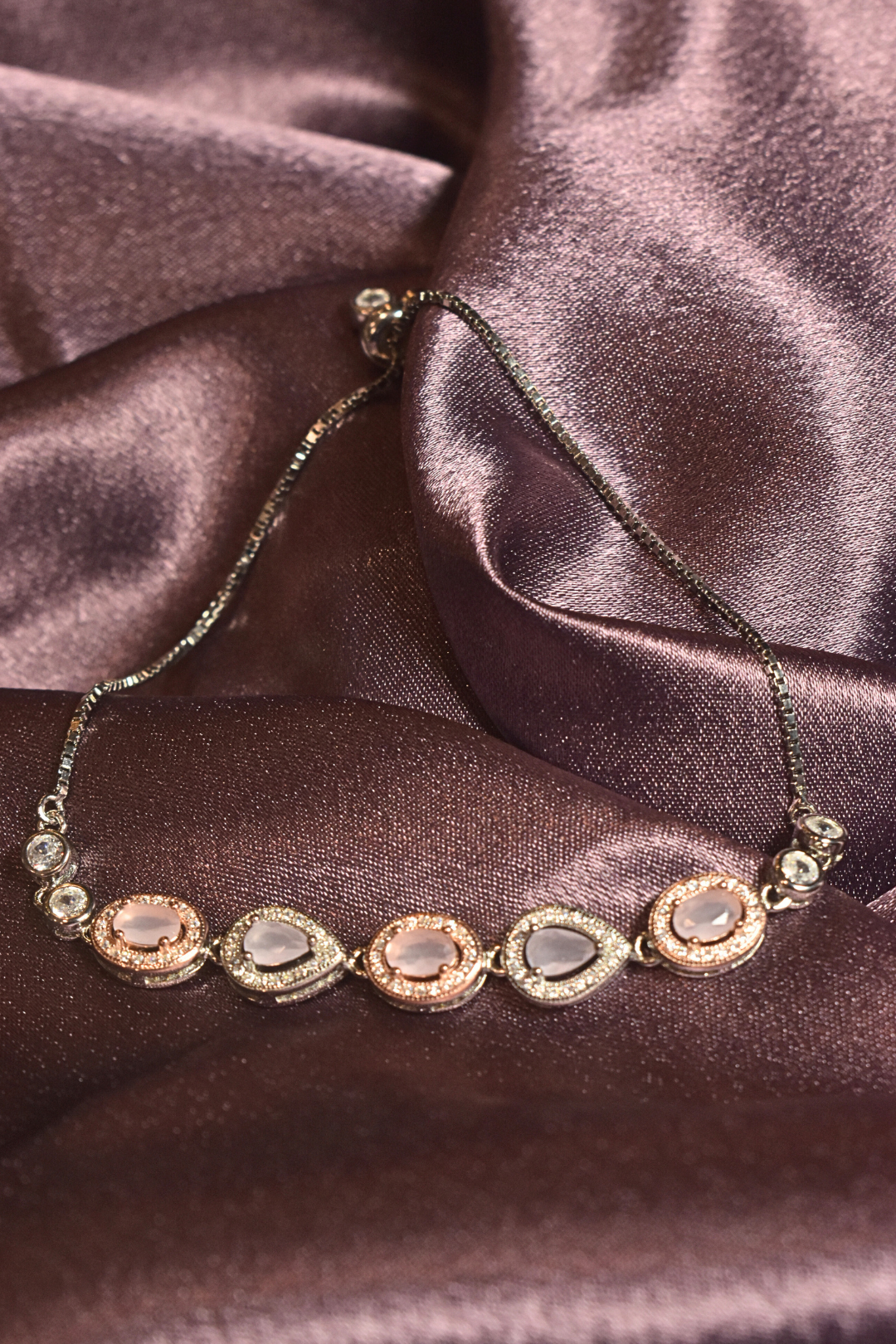 Pastel Gemstone Bracelet with Teardrop Elegance
