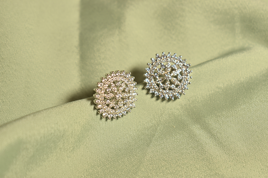 Radiant Floral Halo Stud Earrings