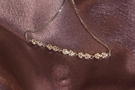 Floral Bracelet with Sparkling Crystals