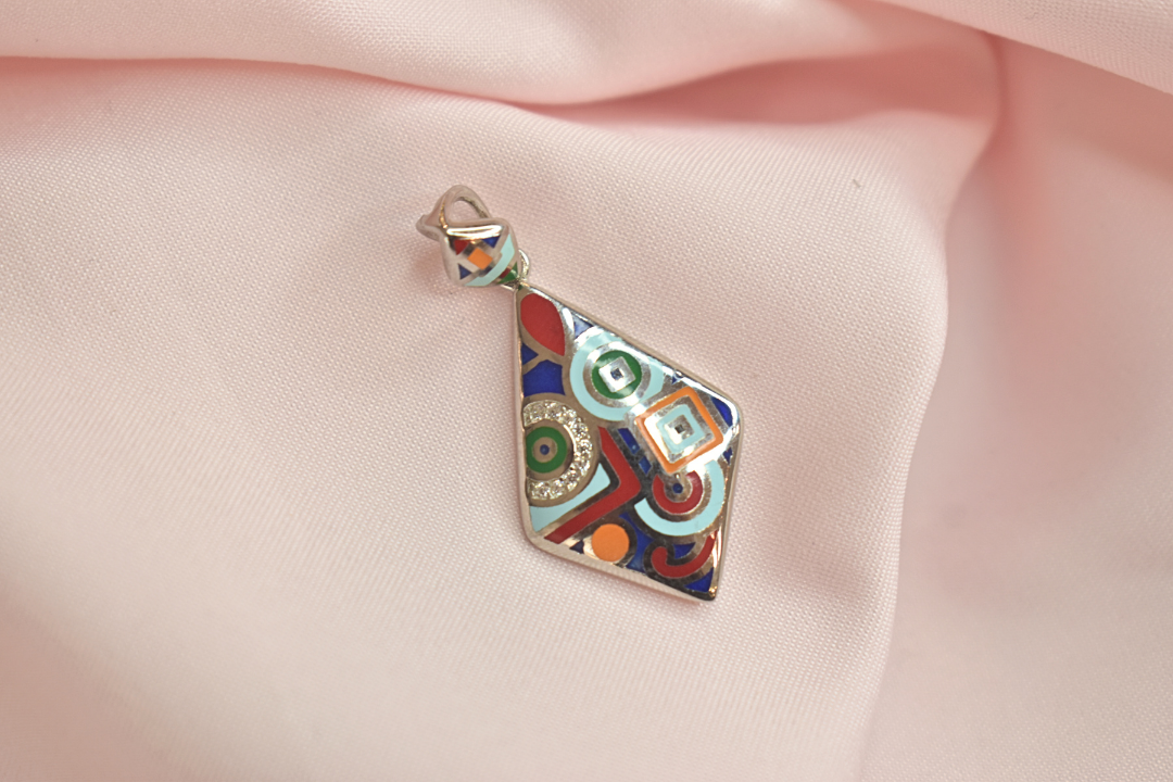 Artistic Abstract earrings and Pendant