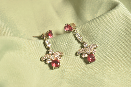 Chic Ruby Drop Earrings